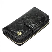 Černá kožená pánská dokladová taška / etue Gregorio