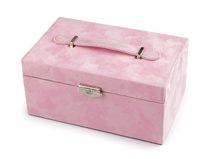 Šperkovnice 2 v 1 uzamykatelná, semiš