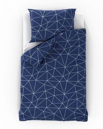 Bavlněné povlečení NORDIC COLLECTION 140x200, 70x90cm GRID modré