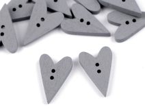 Dřevěný dekorační knoflík srdce 10 kusů