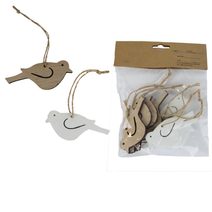 Dekorace ptáček, 8 ks D6235 - 7,5 x 0,5 x 3,5 cm