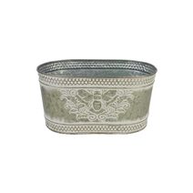 Dekorační Květináč plechový růžový k1862-05