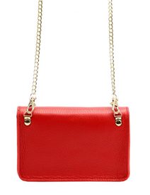 Kožená malá dámská crossbody kabelka na řetízku petrolejová modrá