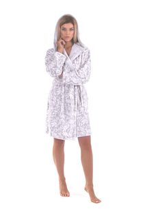 Dámský župan s kapucí Flora dove grey 48 56 9103
