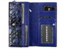 Kožená modrá dámská peněženka v dárkové krabičce