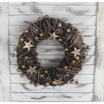 Věnec se zlatými ozdobami průměr 24cm P0472