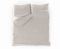 Saténové prodloužené povlečení LUXURY COLLECTION 140x220, 70x90cm tmavě zelené / smetanové