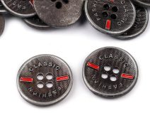 Knoflík kovový Classic velikost 26" a 32" 10 kusů