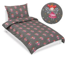 Povlečení bavlněné Junior - 140x200, 70x90 cm Víla šedá