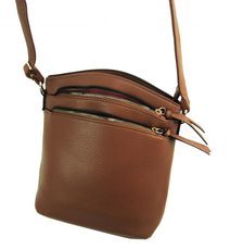 GREGORIO Kožená dámská crossbody kabelka šedá