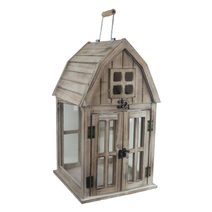 Lucerna dřevěná domeček 44 cm D7075/B