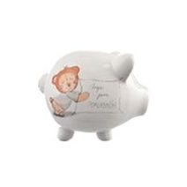 Pokladnička ker. První pokladnička bílá 10x8,5x9 cm