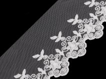 Vyšívaná krajka / prýmek na monofilu šíře 90 mm METRÁŽ