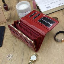 Gregorio Kožená černá matná dámská peněženka v dárkové krabičce