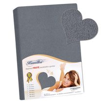 Froté prostěradlo - 90x200x40 cm šedá tmavá