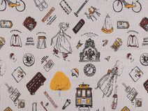 Bavlněná metráž / imitace lnu hrubší, puntík METRÁŽ