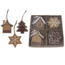 Vánoční dekorace k zavěšení mix, 12 ks D6425 - 4,5 - 4,7 x 0,2 x 5,5 cm