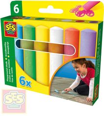 Křídy chodníkové dětské barevné tlusté set 6ks v krabičce