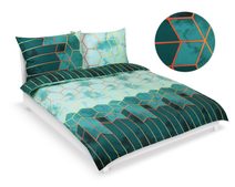 Povlečení bavlna na dvoudeku - 1x 200x220, 2ks 70x90 cm (200 cm šířka x 220 cm délka prodloužená) tyrkysová mandala