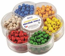 Dřevěné korálky nelakované rýhované Ø12 mm 20 g