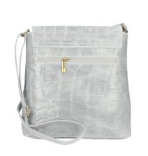 Kožená džínově modrá dámská kabelka do ruky v kroko designu Merle