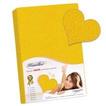 Prostěradlo froté - 90x200 cm sytě žlutá