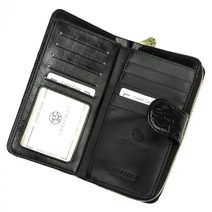 Černá kožená pánská dokladová taška / etue Gregorio