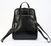 Kožený hnědo-černý dámský batoh Florence