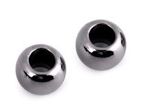 Plastové korálky Metalic s velkým průvlekem 11x15 mm 10 ks