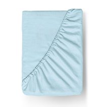 Flanelové napínací prostěradlo světle modré