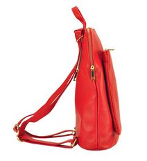 Velká Kožená růžová dámská kabelka do ruky / batoh Patrizia Piu