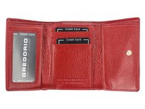 GREGORIO Kožená malá dámská crossbody kabelka červená