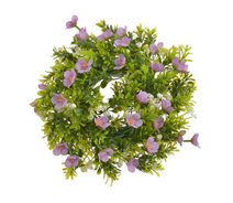 Plastový věnec s květy 28 cm - fialová