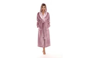 Župan s kapucí Flora mauve – luxusní vánoční dárek pro ženy, které si zaslouží pohodlí
