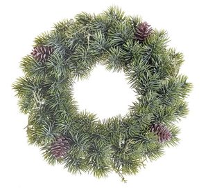 Umělý jehličnatý věnec se šiškami 36 cm