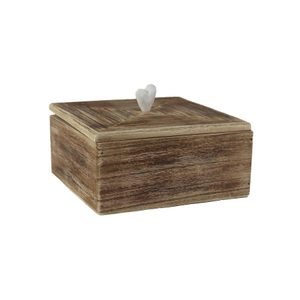 Dřevěný box D7351 - 19.7 × 19.7 × 12.5 cm
