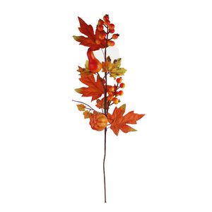 Dekorační větev s dýní X6411 - 65 cm