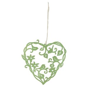 Závěsné srdce zelené K1442-15 - 15 x 15 x 0,1 cm
