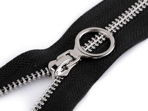 Kovový zip No 5 délka 80 cm s ozdobným jezdcem