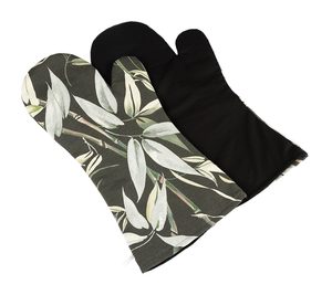 Grilovací rukavice 2ks - 24x48 cm bambus/černá