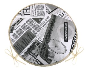 Sedák EMA kulatý hladký Černá,Bílá 79/566 průměr 40 cm