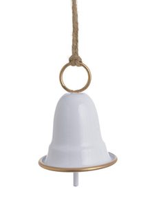 Kovový zvonek 9,5 cm - bílá/zlatá