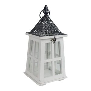 Dřevěná lucerna 32 cm D6037