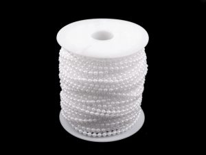 Perlový řetěz Ø3 mm sněhově bílá návin 3 m