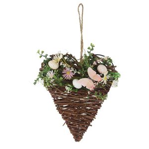 Dekorační srdce k zavěšení jarní P1981 - 20 × 25 cm