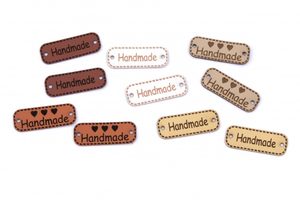 Nášivka handmade z eco kůže 3cm mix 20ks