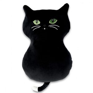 Polštářek mikrospandex Kočka černá 32 cm