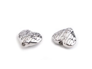 Kovový korálek srdce 10x12 mm 5 kusů