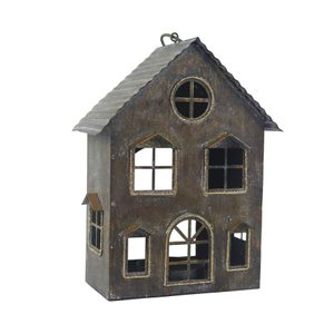 Dekorační svícen domek K4408 - 17.5 × 14 × 7.5 cm