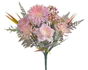 Umělá kytice mix, sukulenty, růžová